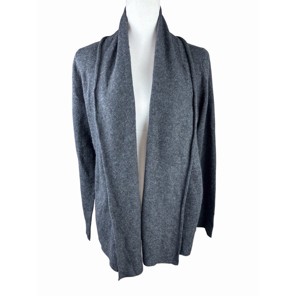 Charter Club Luxury 100% Cashmere Open Front Cardigan Dark Gray Large (E9)